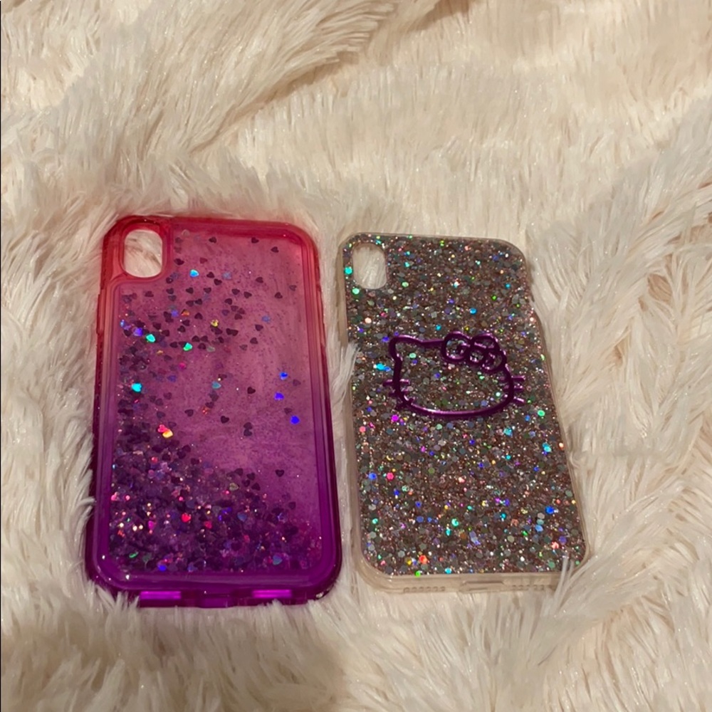 2 iPhone XR glitter cases ✨